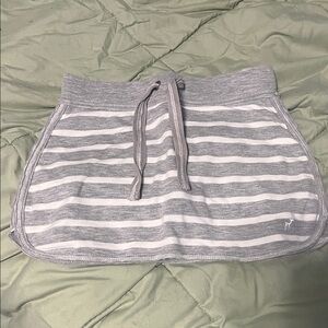 Old Navy Gray and White Striped Mini Skirt